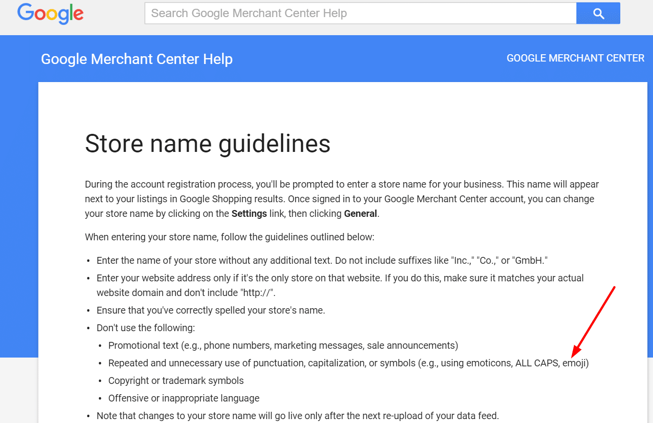 Google Merchant interdit les EMOJI
